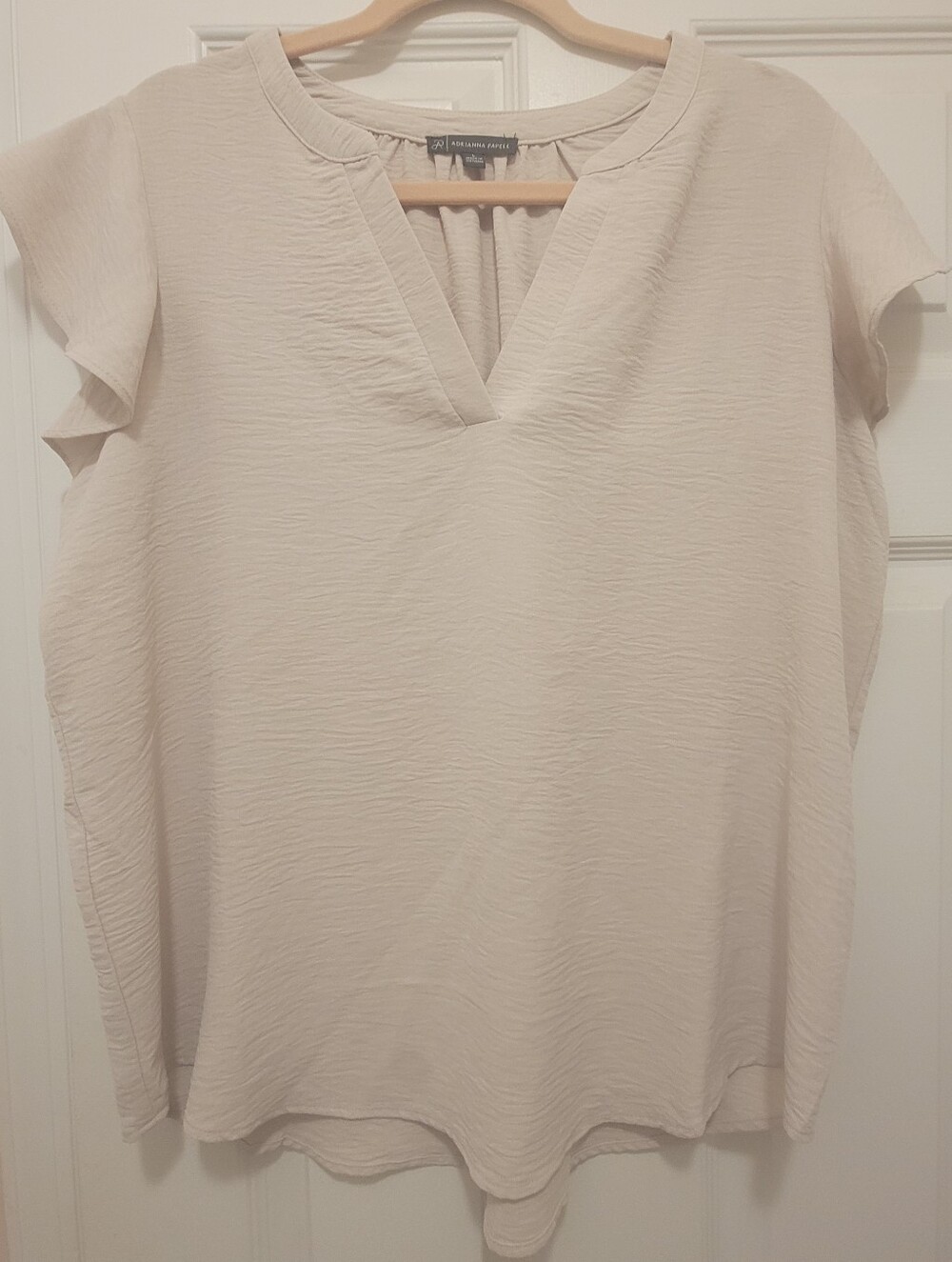 Adrianna Papell Flutter Sleeve Crinkled Blouse